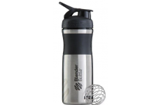 Спортивная бутылка-шейкер BlenderBottle SportMixer Stainless Steel Black 820мл