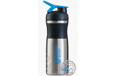 Спортивная бутылка-шейкер BlenderBottle SportMixer Stainless Steel Cyan 820мл Steel Agua