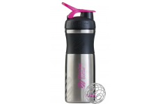 Спортивная бутылка-шейкер BlenderBottle SportMixer Stainless Steel Cyan 820мл Steel Pink