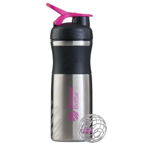 Спортивная бутылка-шейкер BlenderBottle SportMixer Stainless Steel Cyan 820 мл Steel Pink