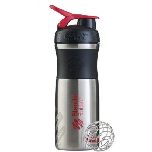 Спортивная бутылка-шейкер BlenderBottle SportMixer Stainless Steel Red 820мл