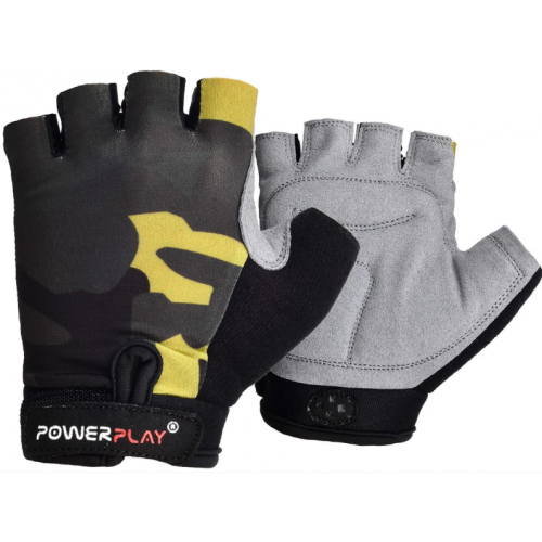 Велоперчатки PowerPlay 5454 Камуфляж Черные