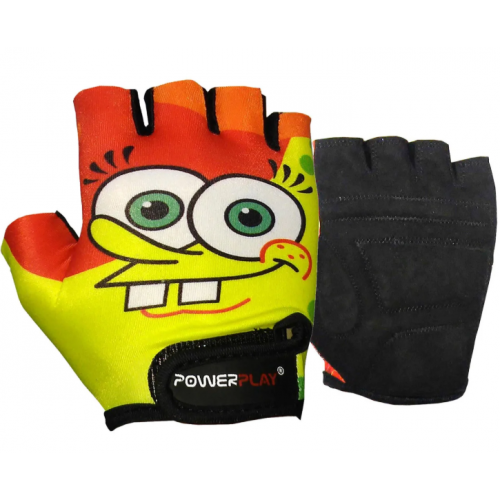 Велоперчатки PowerPlay 5473 Sponge Bob желто-оранжевые