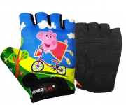 Велоперчатки PowerPlay 5473 Peppa Pig голубые