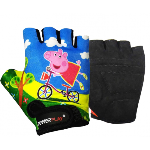Велоперчатки PowerPlay 5473 Peppa Pig голубые