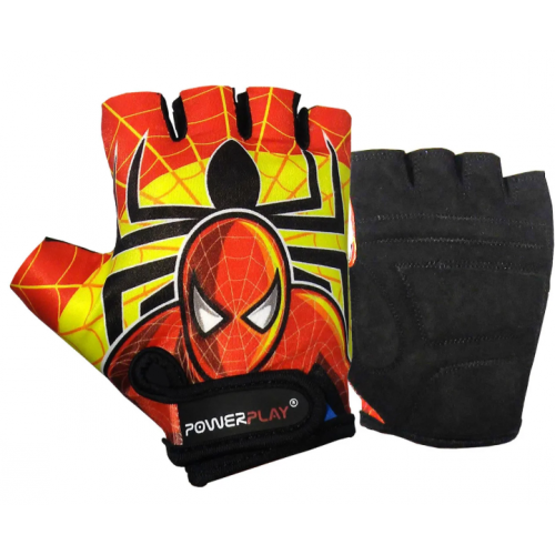 Велоперчатки PowerPlay 5473 Spiderman красно-желтые