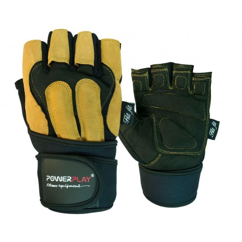 Перчатки для фитнеса PowerPlay 1071 А черно-коричневые