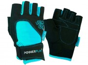 PowerPlay 21187 Перчатки для фитнеса PowerPlay 1728 A женские Черно-Голубые фото