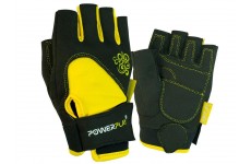 Перчатки для фитнеса PowerPlay 1728 D женские Черно-Желтые