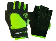 PowerPlay 21188 Перчатки для фитнеса PowerPlay 1728 женские Черно-Зеленые фото