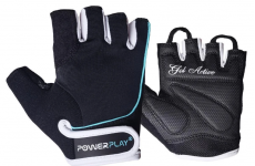 Перчатки для фитнеса PowerPlay 1750 женские Черно-Голубой