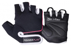 Перчатки для фитнеса PowerPlay 1750 женские Черно-Розовый