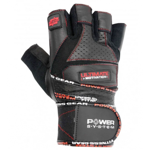 Перчатки для тяжелой атлетики Power System Ultimate Motivation PS-2810 Black/Red