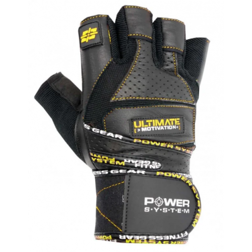 Перчатки для тяжелой атлетики Power System Ultimate Motivation PS-2810 Black/Yellow