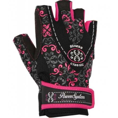 Перчатки для фитнеса и тяжелой атлетики Power System Classy Женские PS-2910 Black/Pink